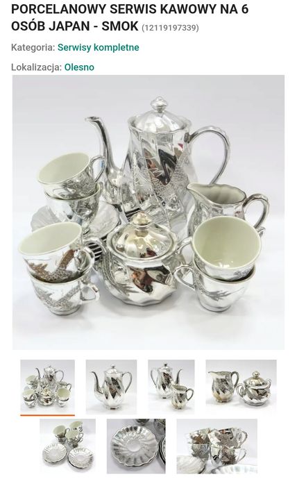 Japan Smok porcelanowy zestaw kawowy 50 lat