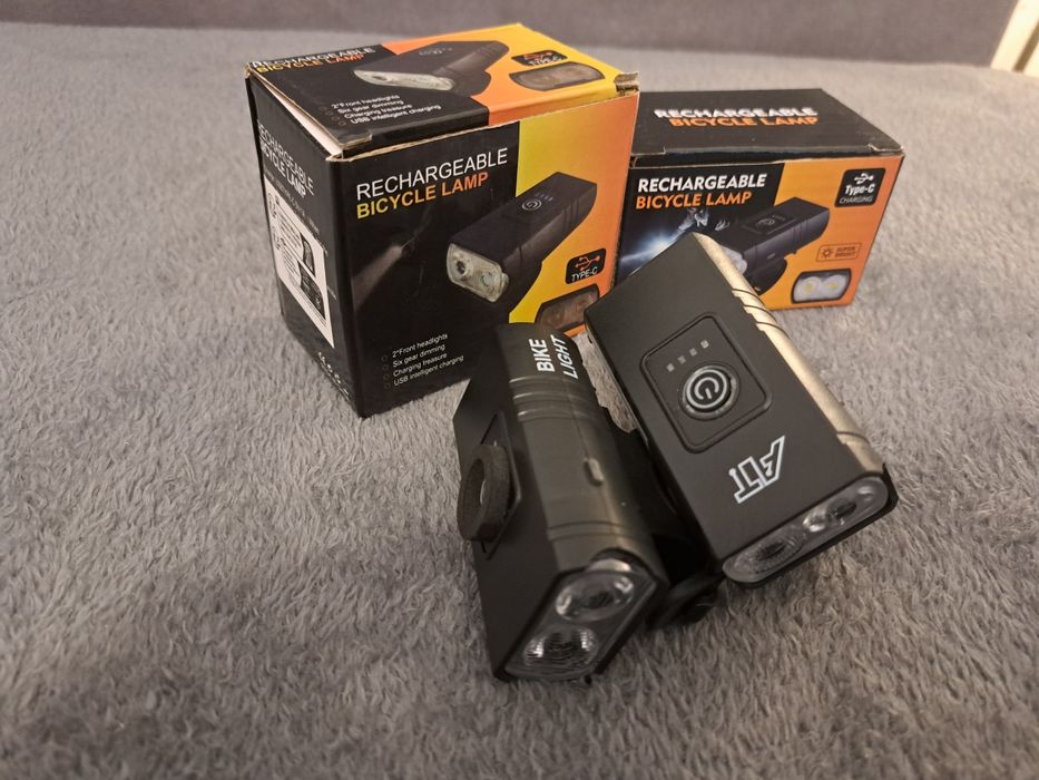 2 sztuki Mocne Lampki Rowerowe USB C komplet NOWE