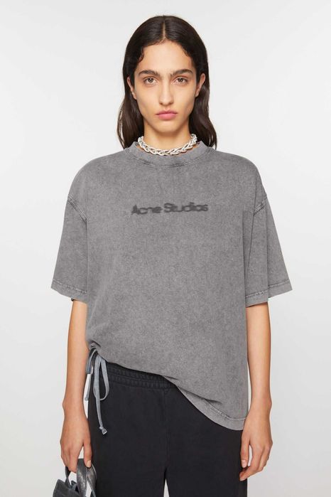 Футболка Acne Studios Blurred Logo T-Shirt Faded Grey