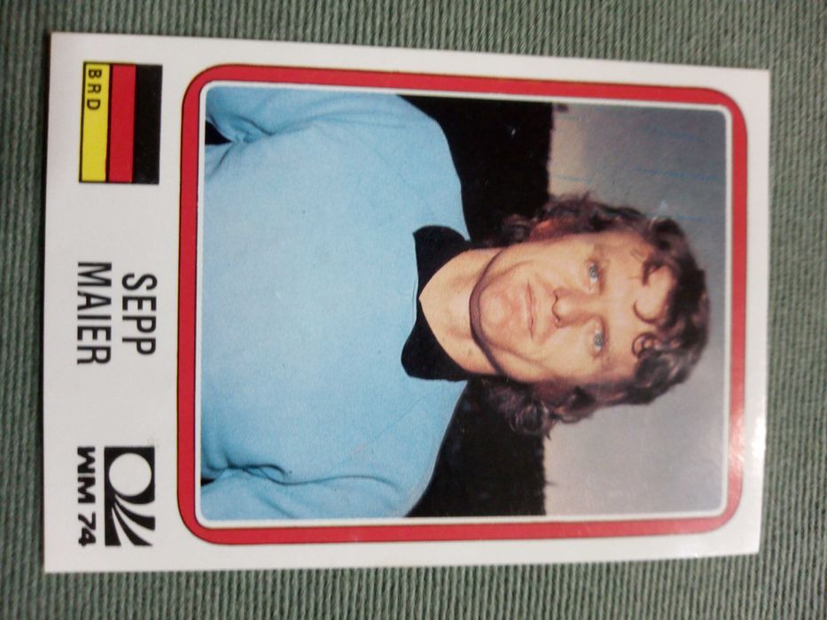 Cromo Panini World Cup Story de Sepp Maier no Mundial 74 na Alemanha