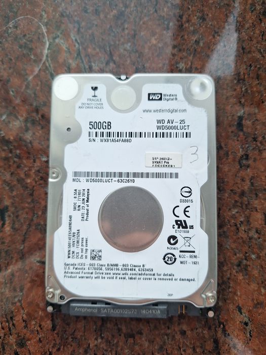 Dysk twardy 500gb 2.5"
