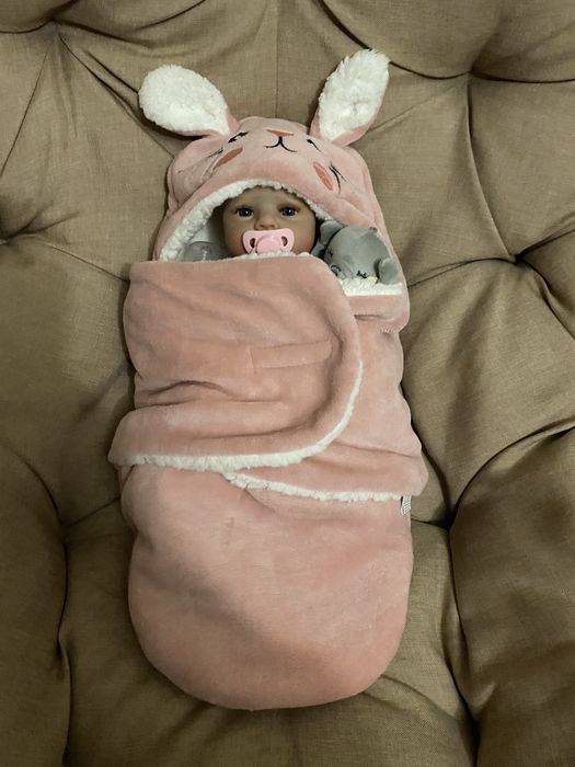 Кукла реборн 52 см, в меховом конверте