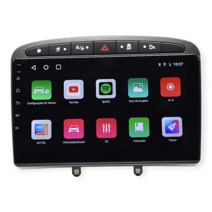 Rádio 2 DIN Android Peugeot 308 e Peugeot 408 Cinza – GPS WIFI Carplay