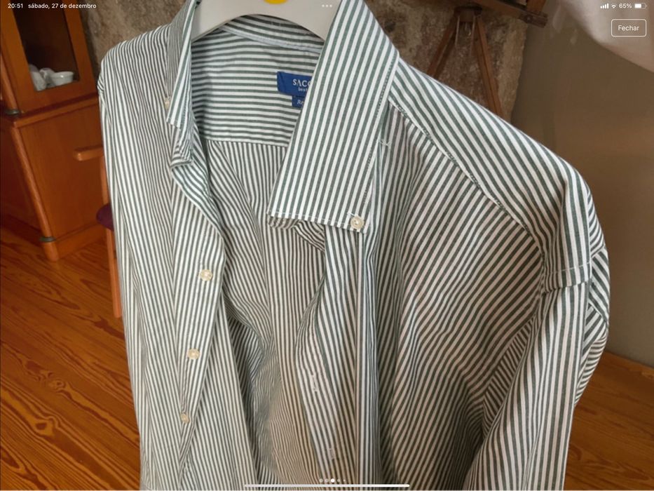 Camisa Sacoor , como nova. Bom estado riscas verdes