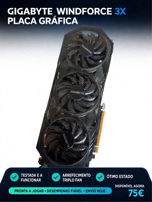 Placa Gráfica Gigabyte Windforce 3X – Triple Fan – 75€