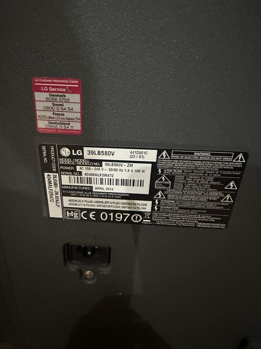 Телевізор LG 39 Smart Tv Model 39LB580V