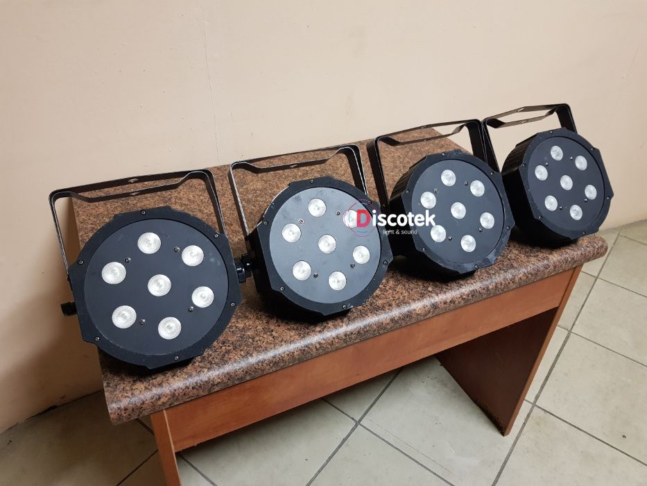 Flat PAR LED 7x8W RGB slim | 19 szt. | Showtec, ADJ, Chauvet