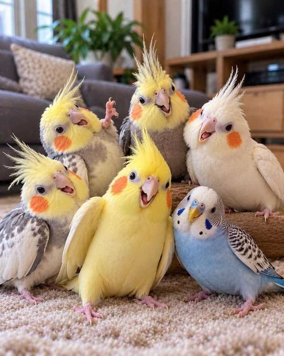 Vendo canários amarelo intenso a cantar