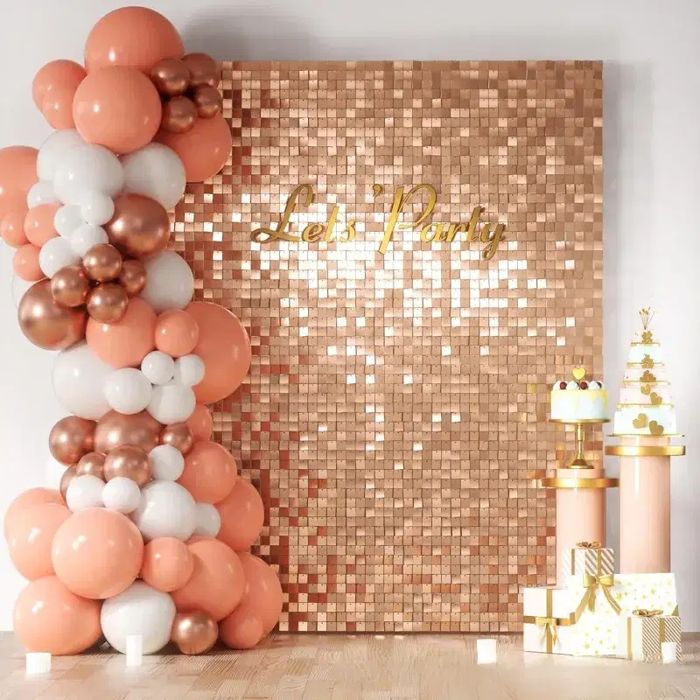 Panele dekoracyjne cekinowe Rose Gold 70szt