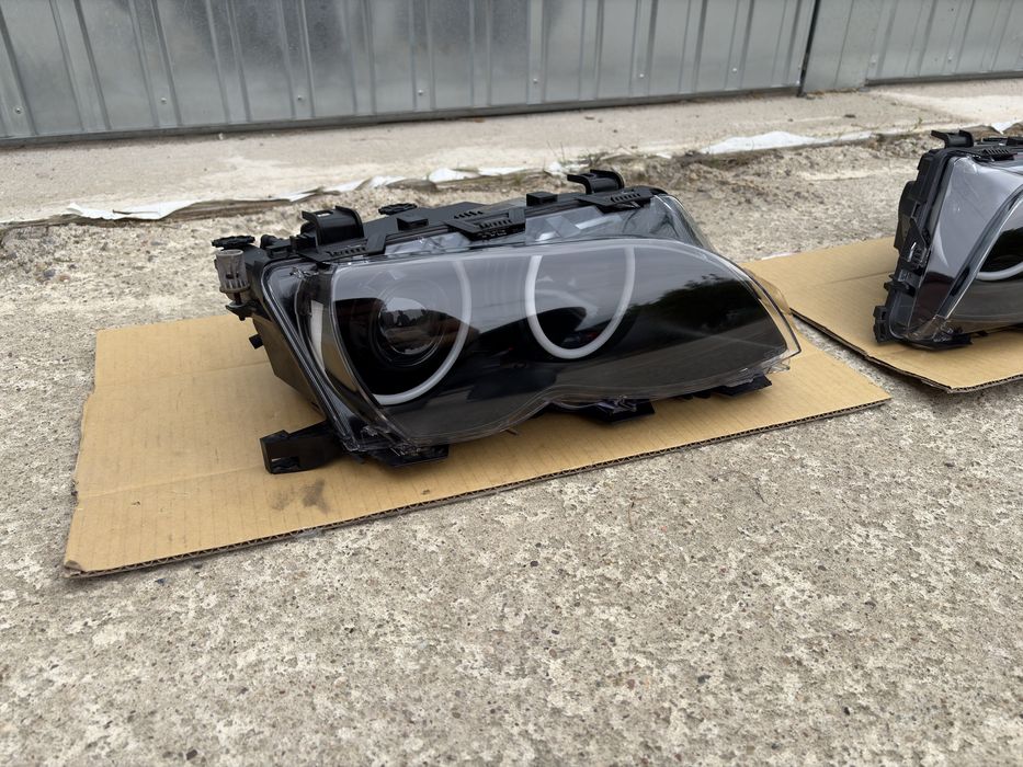 BMW E46 Lampy BiLED Ringi Cotton Black Regeneracja Oryginał komplet mocne swiatlo!