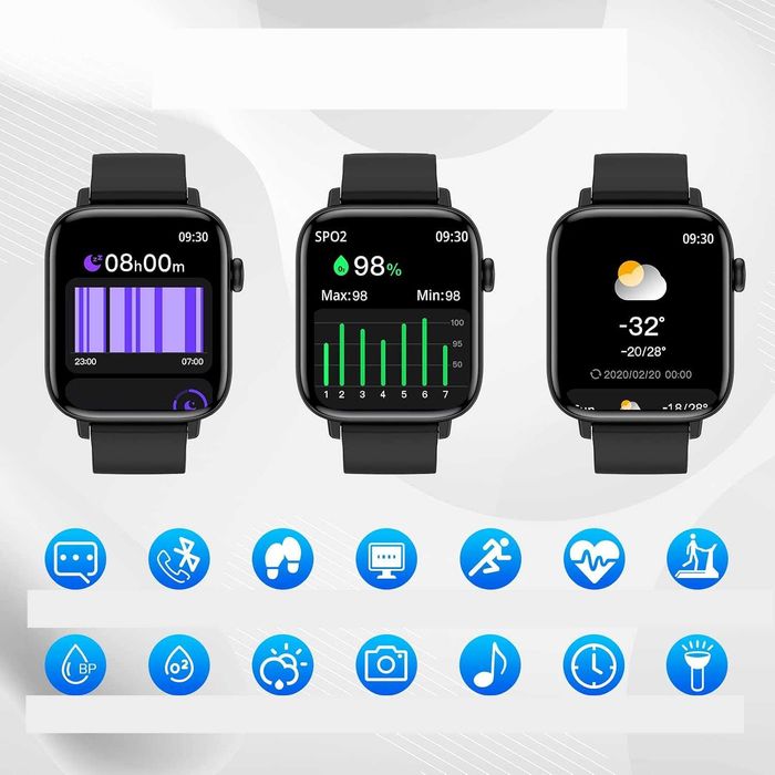 Smartwatch dla iPhona Czarny
