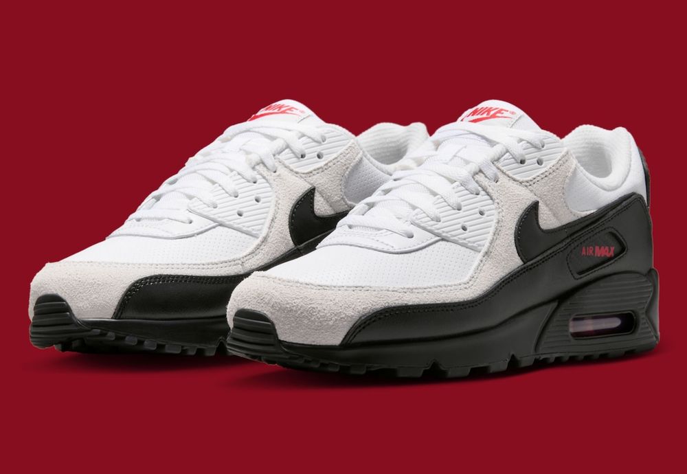 Оригинал Nike Air Max 90 White Black University Red (нові в коробці)