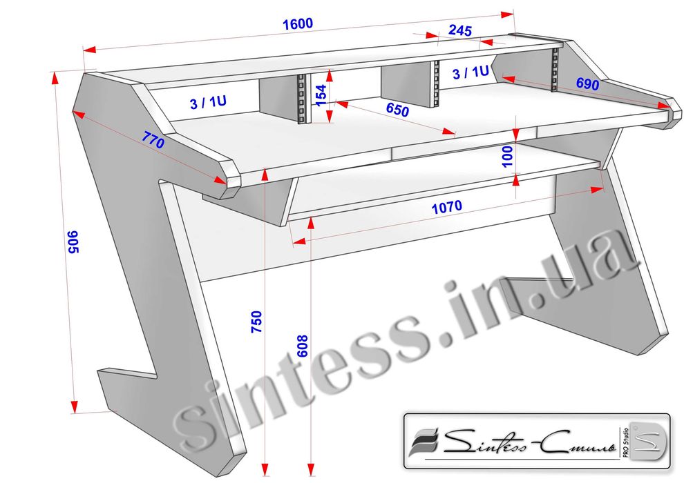Студійний Стіл / Стіл Звукорежисера - Zeall 1600 -