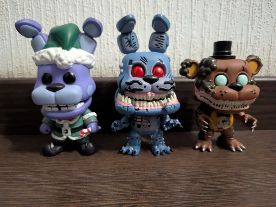 Фігурки Funko Pop FNAF: Twisted Freddy, Twisted Bonnie & Elf Bonnie