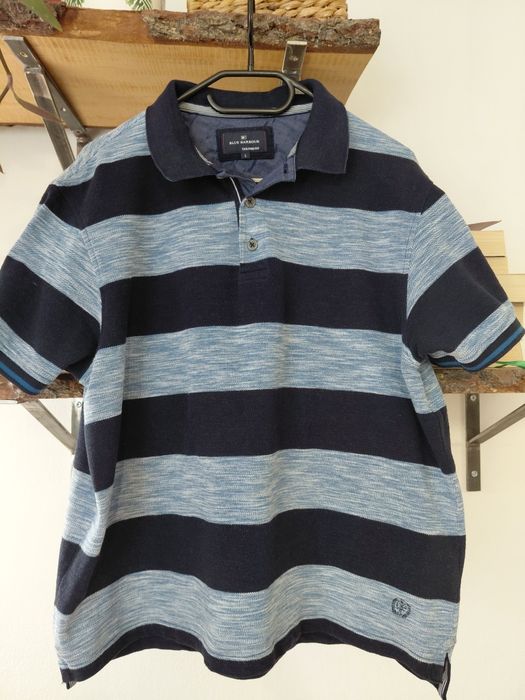 Bawełniana koszulka polo Blue Harbour M&S r. M pasy