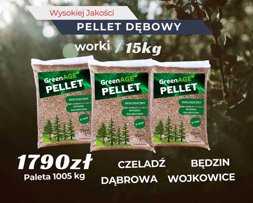 Ekologiczny PELLET Drzewny - Dębowy od producenta Worki 15 KG - 1005KG