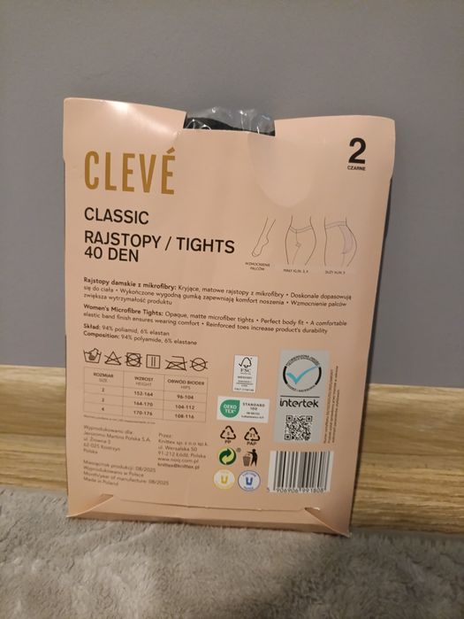 Rajstopy czarne cleve tights 40 den rozm 2