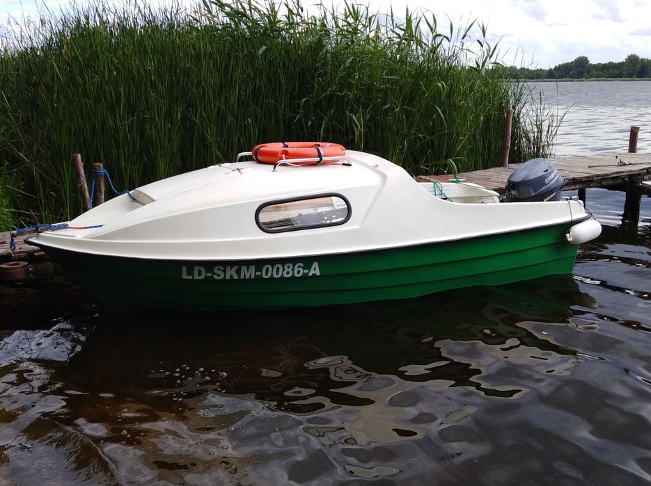 Łódź łódka motorowa kabinowa wędkarska Romana silnik Yamaha 20 HP przyczepa