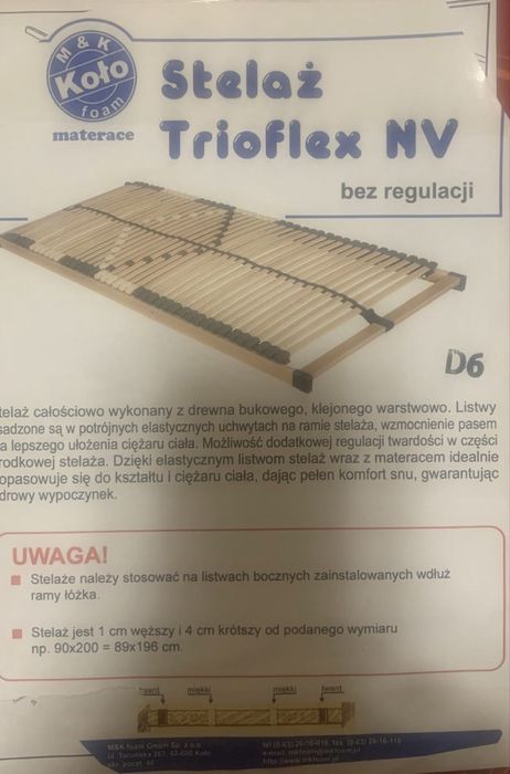 Piękne bukowe łóżko 160x200 z materacem