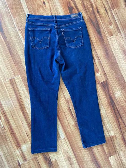 Levis m l 38 40 jeansy 7/8 do kostek skinny ciemne dżins oryginalne