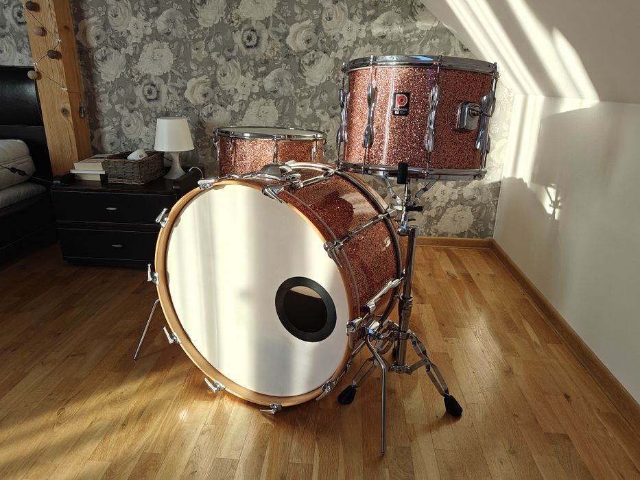 Premier Elite 24 14 16 Vintage Mahoń England Perkusja Bębny Werbel