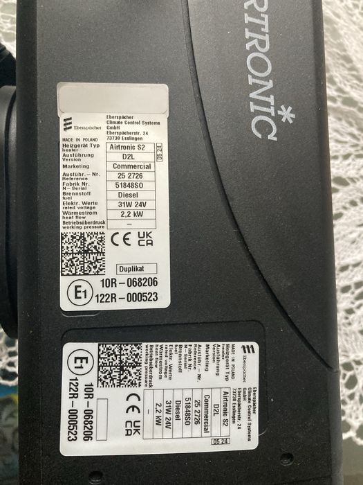 Eberspacher Airtronic S2 D2L 24 V  (25.2726.05.0000)