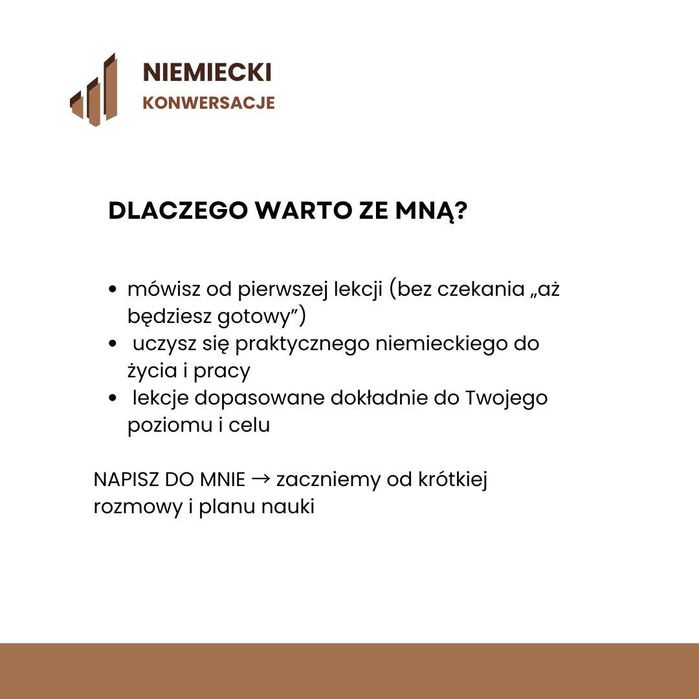 Niemiecki korepetycje | A1–C2 | konwersacje | online | niemiecki dla dorosłych | mówienie od 1 lekcji