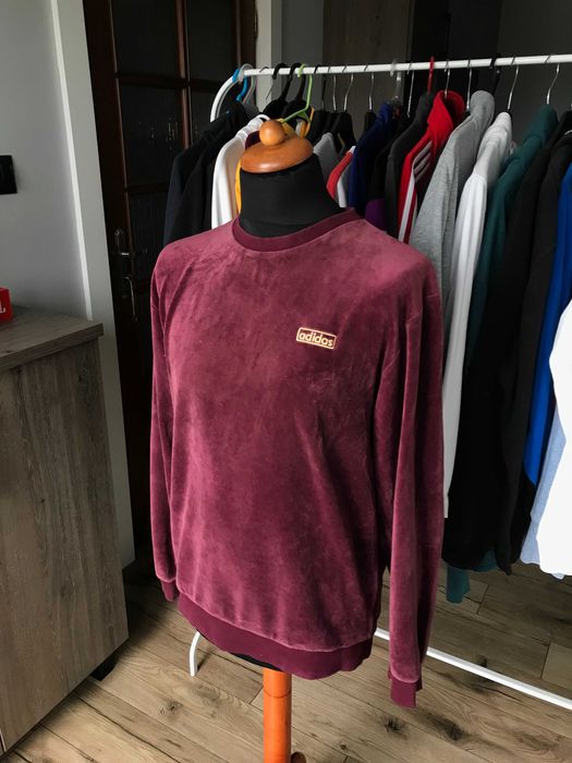 Bluza welurowa crewneck Adidas rozm. S