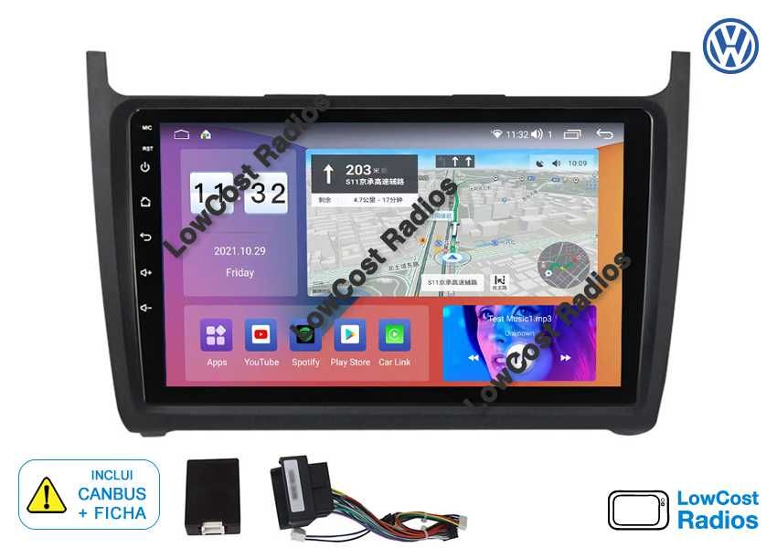 Rádio 2DIN • Volkswagen VW POLO MK5 (2008 a 2017) • Android 15 • GPS