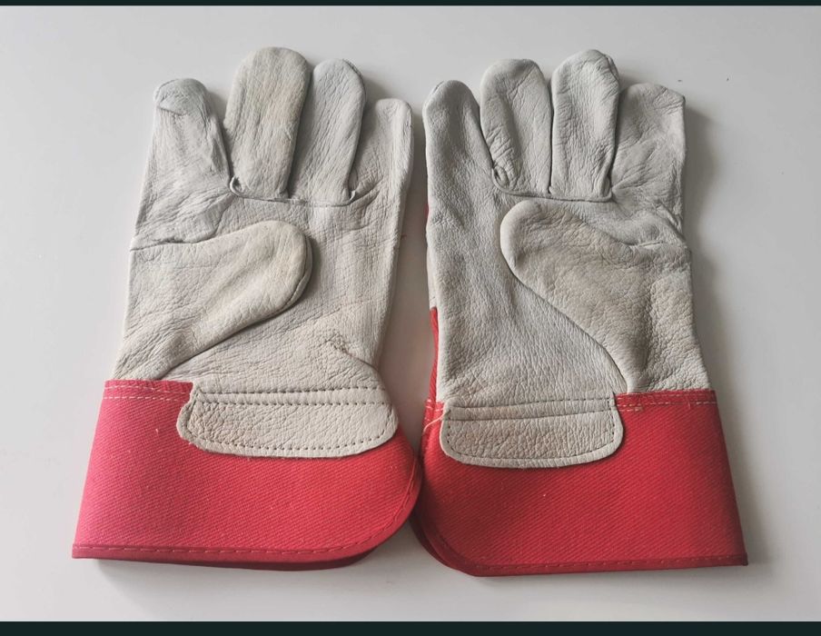 Rękawice robocze wzmacniane skóra licowa