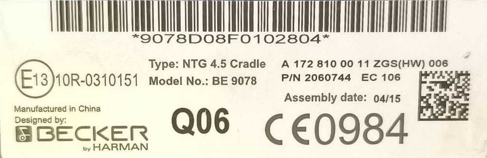 Módulo Navegação A1728100011 - MERCEDES-BENZ C-CLASS
