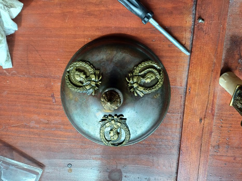 Candeeiros em cobre e latão + fluorescente  dupla cozinha