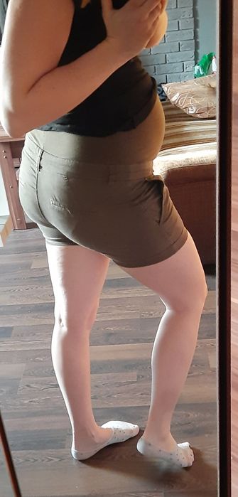 Krótkie spodenki ciążowe ciemnozielone