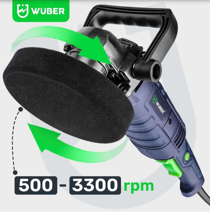 Polerka samochodowa rotacyjna 2300w regulacja obrotów+zestaw gąbek
