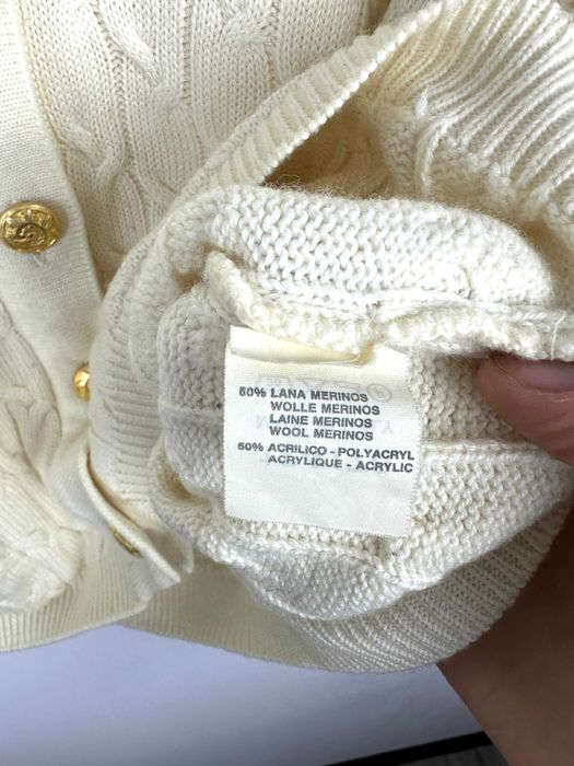 Kamizelka wełniana kremowa sweter bezrękawnik Italy r. L