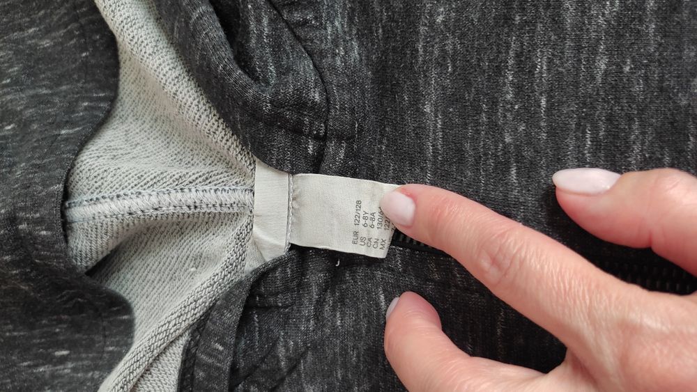 Bluza z kapturem czarny melanż r. 12128 H&M