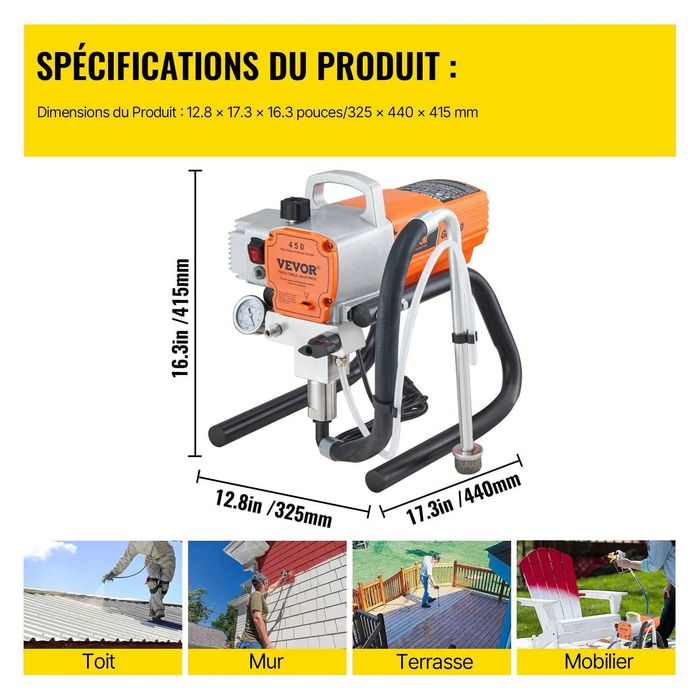 Máquina de pintura da marca VEVOR 1800W Electric Sprayer