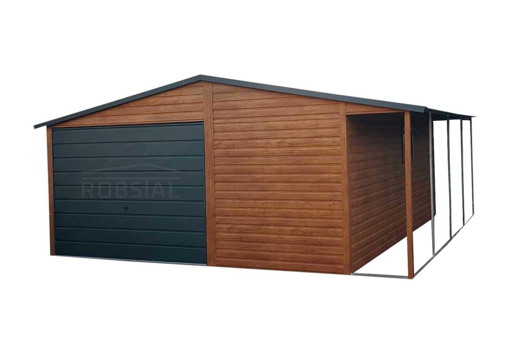 Garaż Blaszany Blaszak z wiatką 6x5m