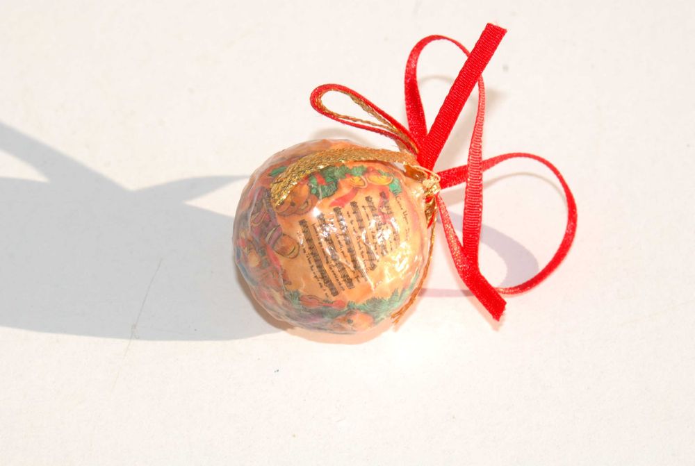 Stara ozdoba choinkowa bombka bańka miś świeca rękodzieło unikat