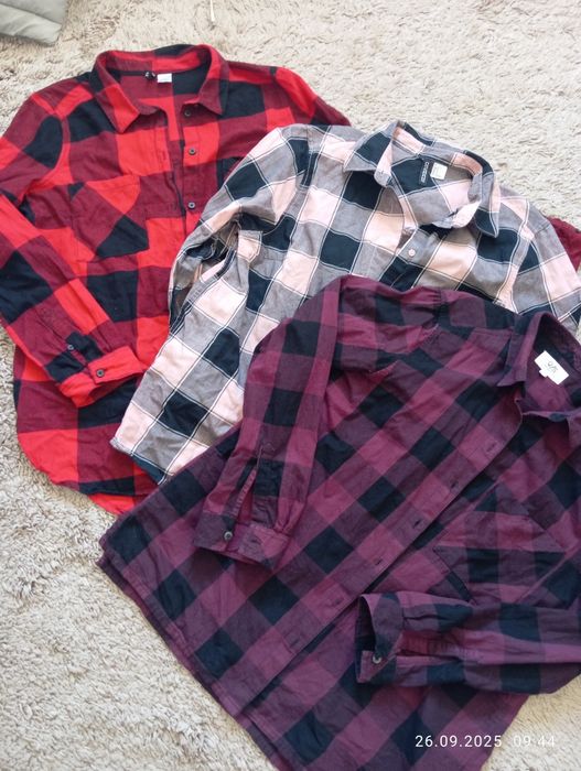 Рубашки в клетку H&M р. S-M