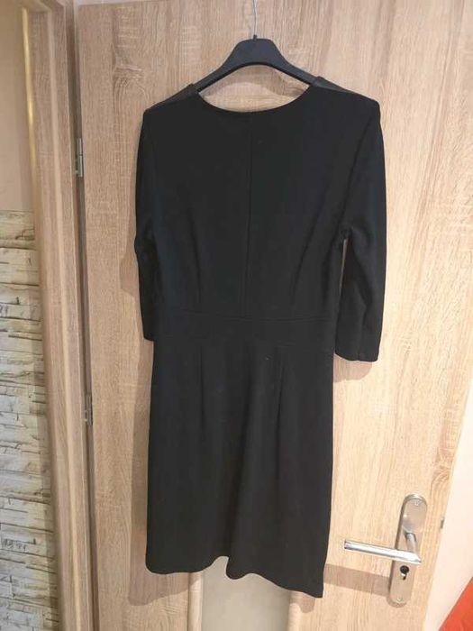 Czarna sukienka Street One wiskoza eko skóra biurowa oversize L/XL