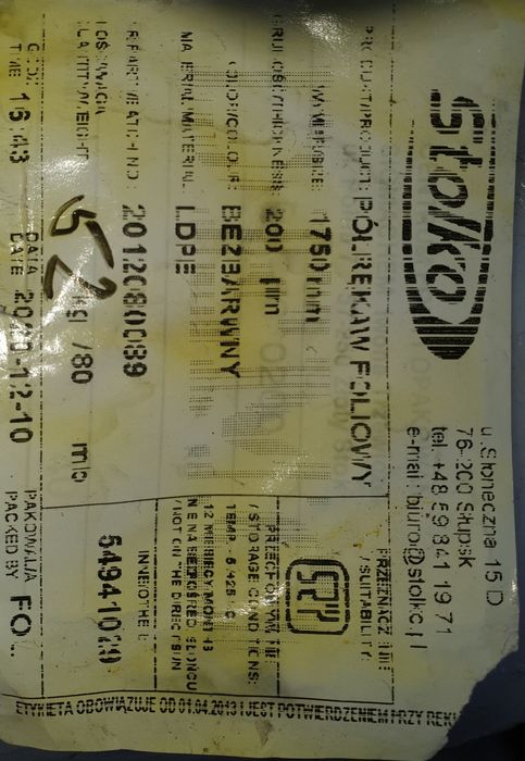 Gruba folia budowlana lub na silos 200 mikr 80 m2