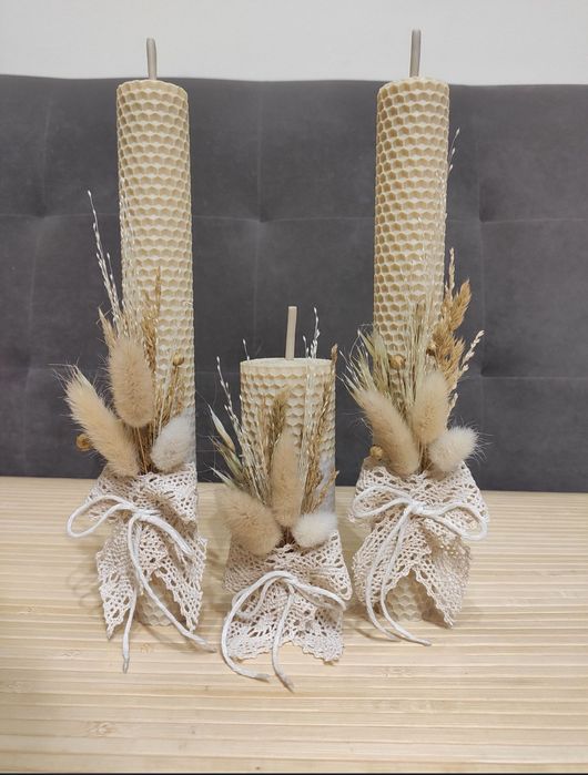 Набір свічок із натуральної вощини Сімейне вогнище