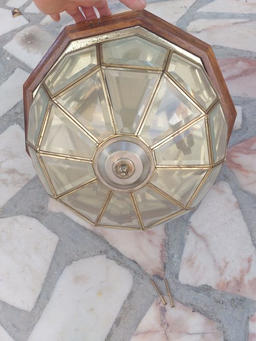 Candeeiro de teto tipo vitral