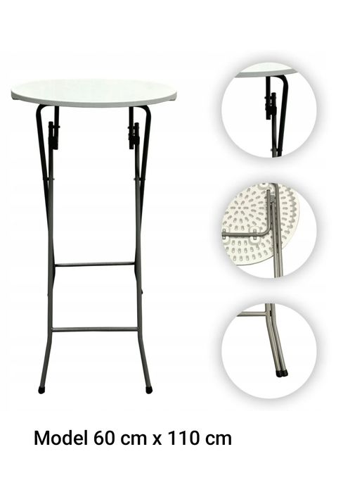 Stół koktajlowy barowy  wysoki 110 cm x 60 cm