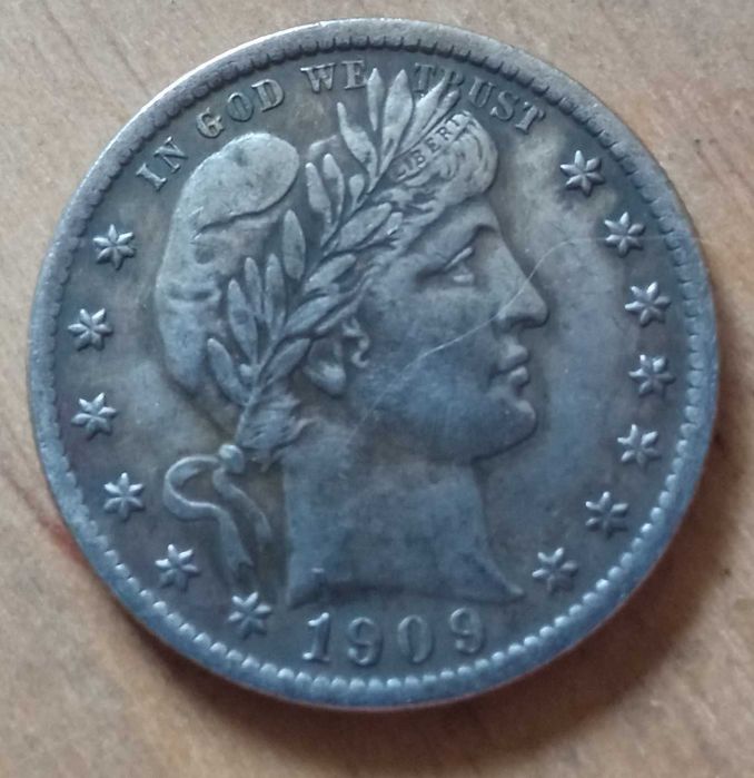 USA 1/4 dolara 1909 Barber Quarter