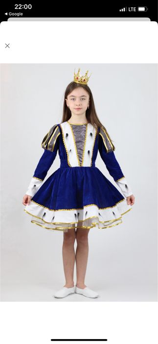 Синє плаття. Карнавальне плаття принцеси,6-8 р. Зріст 115-130см