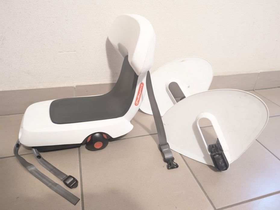 Fotelik rowerowy Polisport Guppy Junior do 35 kg na tylni bagażnik bia