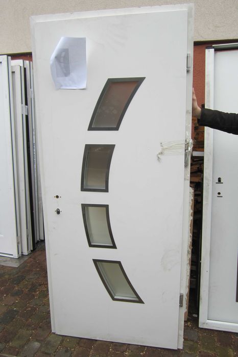 Nowe Drzwi zewnętrzne ocieplane metalowe 90/215 70mm lewe futryna