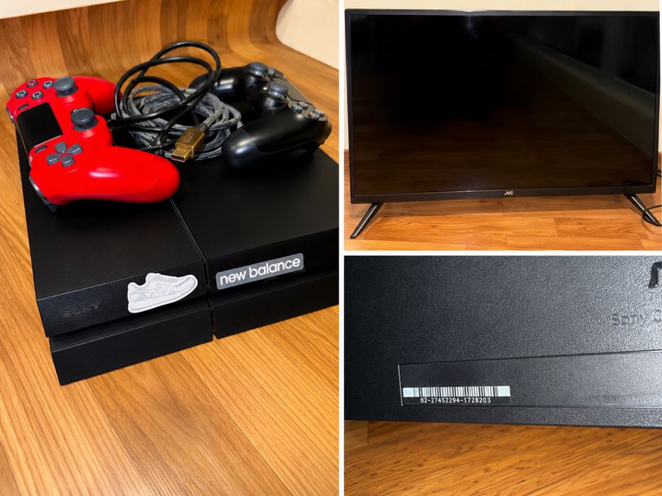 Sony PlayStation 4 + телевізор JVC + 2 джойстики — комплект